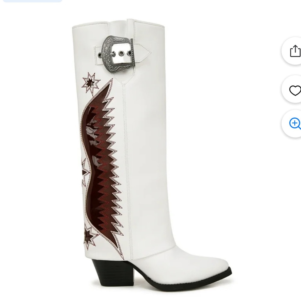 Zodiac White and Brown Heeled Boots